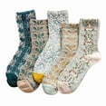thumbnail image 3 of Floral Print Socks for Women and Girls Vintage Ruffle Design Cotton Fashion Socks, 3 of 3