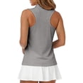 thumbnail image 5 of Nestiefly Womens Sleeveless Golf Shirts - Quarter Zip UPF 50+ Collared Polo Shirts, Quick Dry Zip Up Tennis Sports Active Tee Gray M, 5 of 7