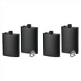 thumbnail image 1 of Paquete de 4 Petacas para Licor, Petacas Finas A Prueba de Fugas de Acero Inoxidable de 8 Onzas Con Embudo para Hombres Y Mujeres (Negro Mate), 1 of 5