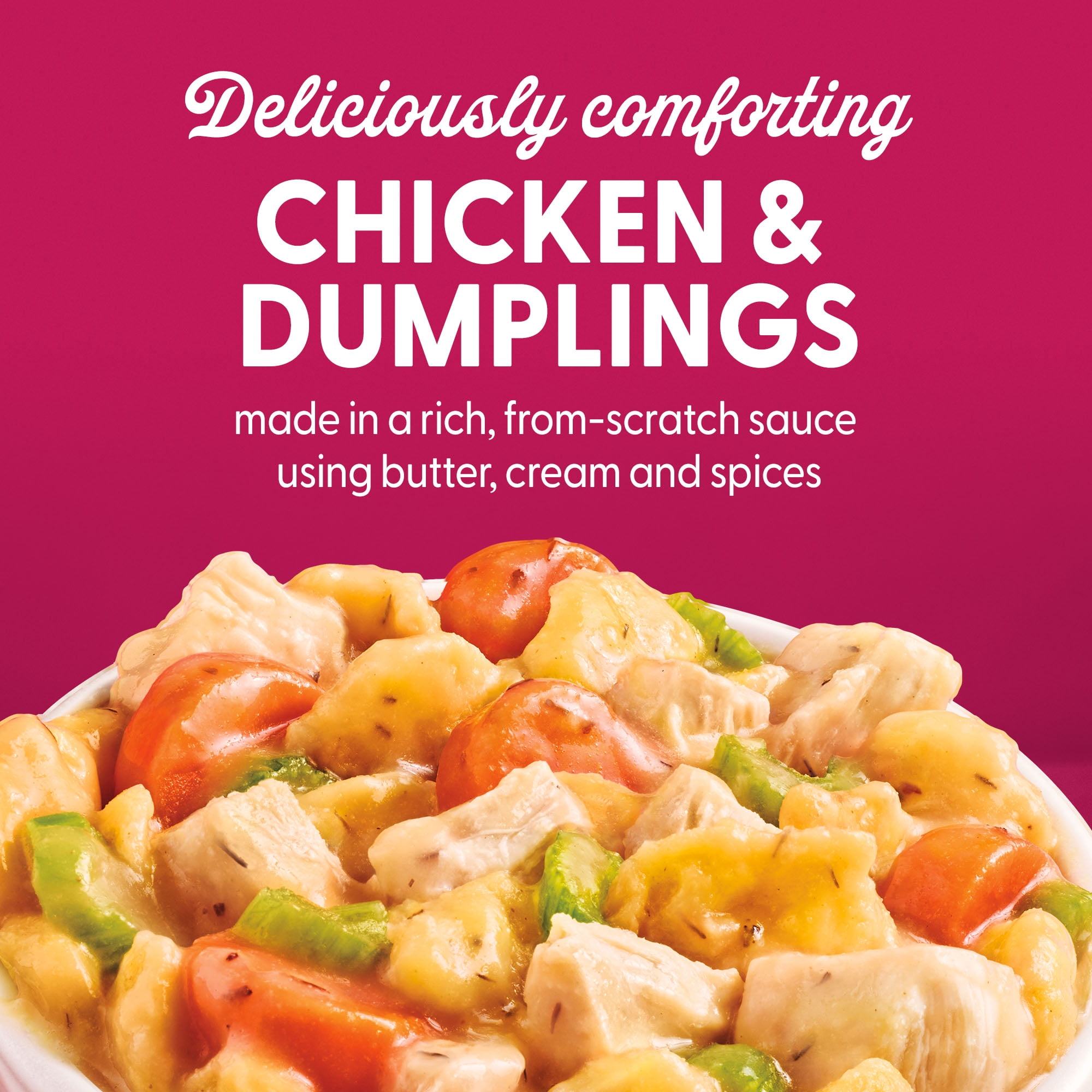 Dolly Parton's Chicken & Dumplings With Vegetables and Creamy Sauce, 12 oz. (frozen)