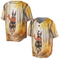 thumbnail image 3 of Welcome Fall Doberman Pinscher Strolling Through the Autumn Maple Forest All Over Print 3D Baseball Shirt Doberman Dog Lover Gifts Softball Sport - 12012, 3 of 6