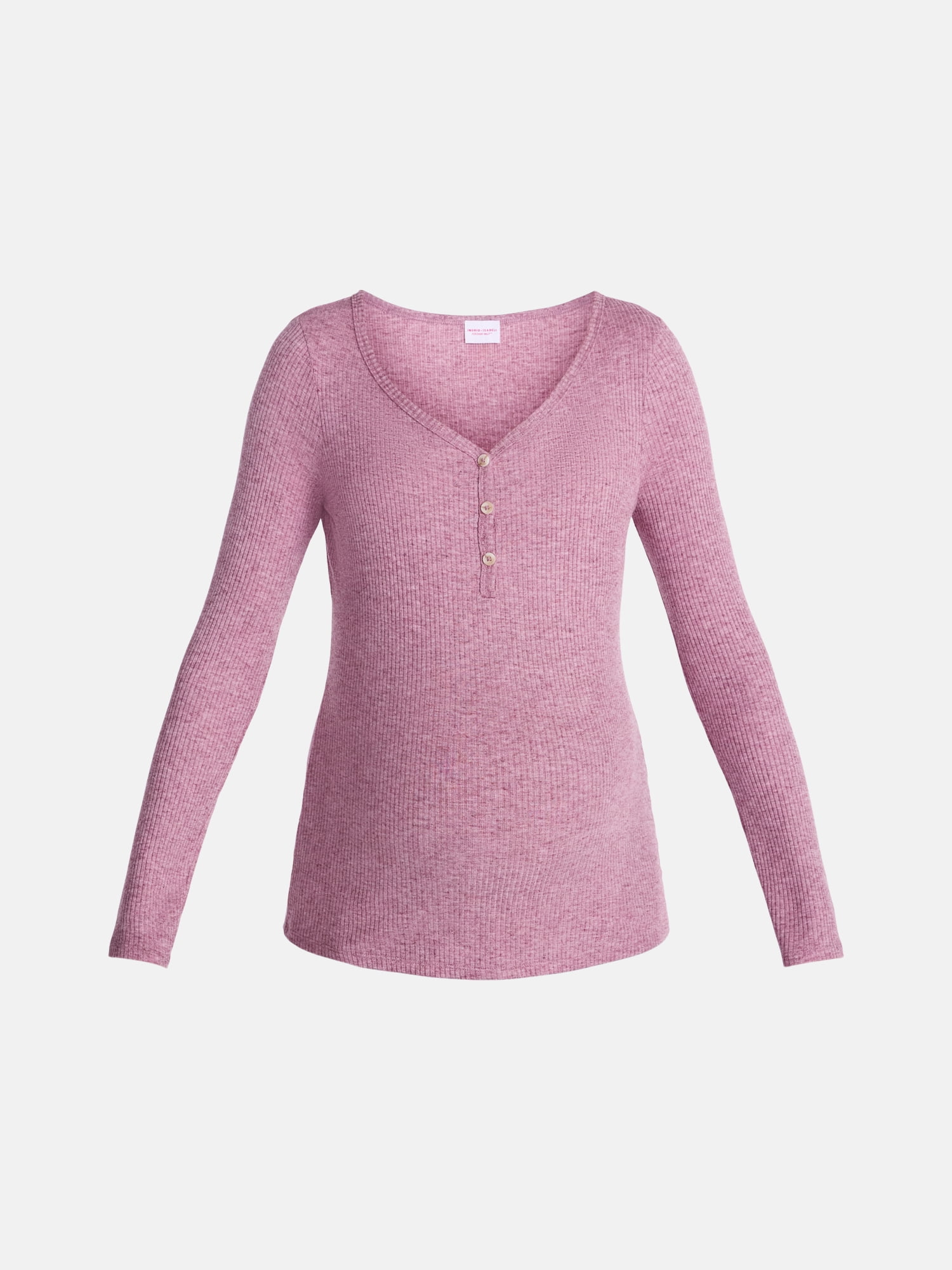Ingrid & Isabel For Every Belly Women's Maternity Henley Shirt, Sizes S-XXL