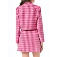 thumbnail image 4 of Womens Cropped Tweed Blazer Sets 2 Piece Outfits and Mini Skirt Sets Business Casual Suits, 4 of 6