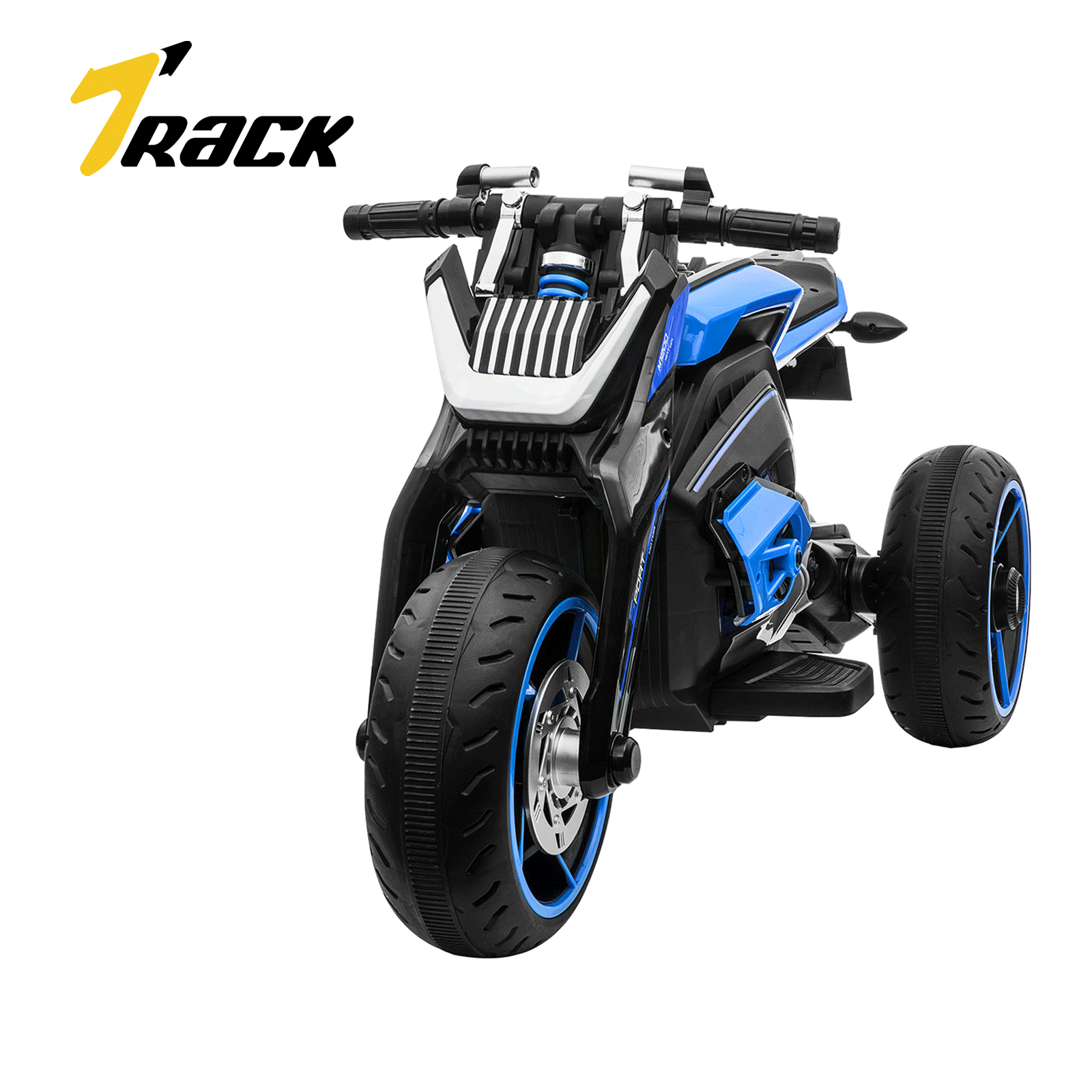 Track 7 Kids Ride on Motorcycle,12V Battery Powered Electric Trike Motorcycle for Boys Girls,3 Wheels Motorcycle for Kids,4 Button Horn,Lights,Kids Ride on Toy Car,Blue