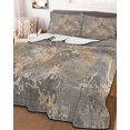 thumbnail image 3 of Quilts Full Size, Grey Brown Copper Rust Soft Comforter Bedding Set for Bed, Vintage Industrial Mottled Abstract Lightweight Quilted Bedspread with Pillow Cover(2 Pieces) for All Season, 78x90 Inch, 3 of 7