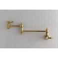 thumbnail image 2 of Kingston Brass KS3102BAL Heirloom Wall Mount Pot Filler Kitchen Faucet, Polished Brass, 2 of 5
