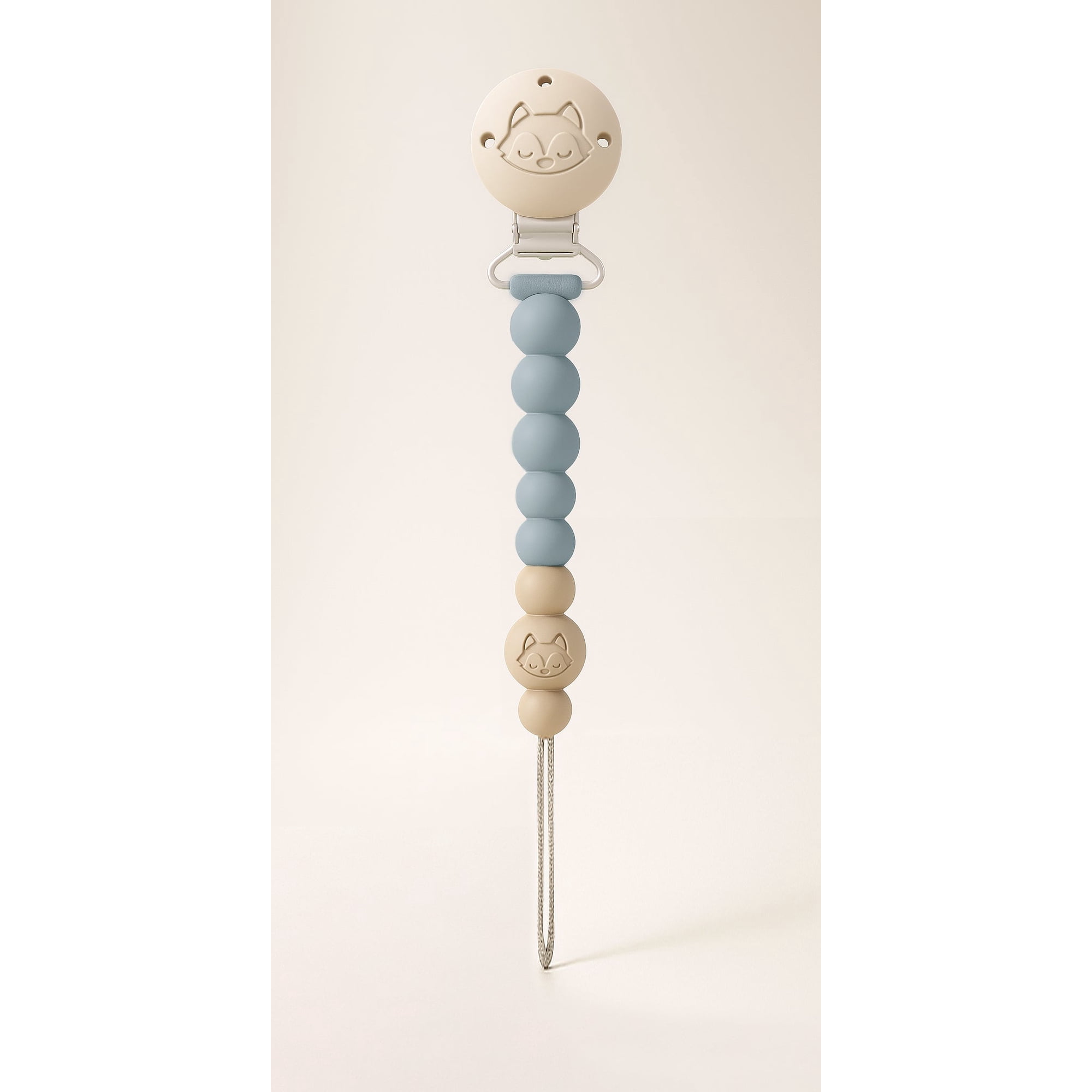 Loulou Lollipop Pacifier Clip - OneC One-Piece Clip for Babies and Toddlers 4 Months+, Easy to Clean - Blue Fog