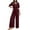 C-Red1012, variant on Stylish Women's Jumpsuit Casual Wear Slim Fit With Waist Cinching Versatile Design Summer Autumn Jumpsuit Solid Color Birthday Daliywear