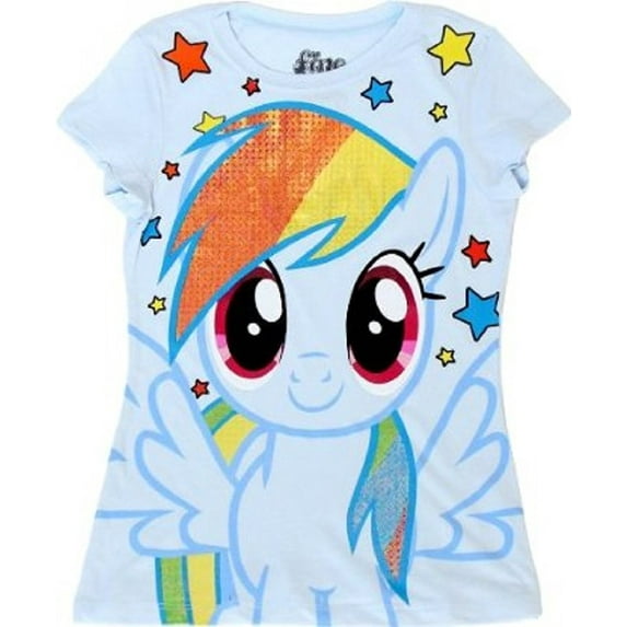 My Little Pony Rainbow Dash Sparkle Hair Youth Light Blue T-Shirt