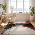thumbnail image 3 of Design&I 8'x10' Washable Area Rug Round Tapete Abstract Geometric Circle Weathered Distressed Southwestern for Living Room, Family Extra Large Skid-Resistant Low Profile, 3 of 7