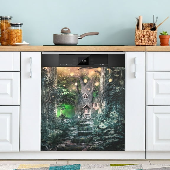Stairs To Magic Tree Magnetic Dishwasher Cover Magnet Refrigerator Dishwasher Sticker Home Decorative Art Kitchen Panel Decal 23x26 Inch