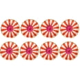 thumbnail image 1 of 8PCS 7 Inches Paper Disposable Tray Delicate Gold-plated Stripe Tray Creative Birthday Party Accessories Cartoon Cake Paper Plate Thickening Paper Tray for Home Use Orange Stripe Style, 1 of 5
