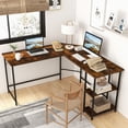 thumbnail image 2 of Gymax L Shaped Corner Computer Desk 54.5'' Office Workstation w/ 2 Outlets & USB Ports, 2 of 10