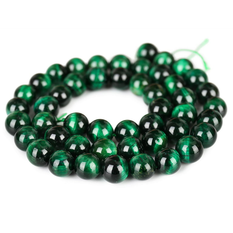 Natural Green Tiger Eye Beads, Grade AAA Gemstone Round Loose Beads 8mm 100pcs Bulk Lot Options, Semi Precious Stone Beads for Jewelry Making