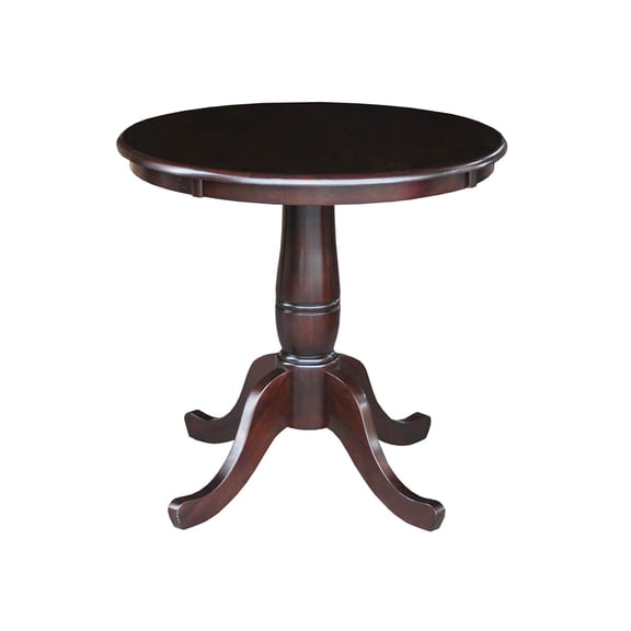 Pemberly Row 30" Round Dining Table in Rich Mocha