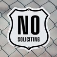 thumbnail image 5 of No Soliciting 12 inch X 12 inch Shield Shaped Commercial Grade Plastic Sign Weather Resistant Made in the USA, 5 of 6