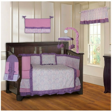 Babyfad Girls Damask 10 Piece Crib Bedding Set Walmart Canada