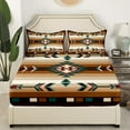 thumbnail image 2 of Rustic Bohemian Queen Bed Sheets American Southwestern Bedding Set Boho Western Aztec Exotic Fitted Sheet Men Vintage Country Farmhouse Bed Sheets 3 Pcs（No Top Sheet), 2 of 5