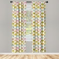 thumbnail image 3 of Ambesonne Owls Curtains, Daisies Sunglasses Stripes, Pair of 28"x84", Multicolor, 3 of 5