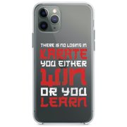DistinctInk Clear Hybrid Case for Apple iPhone 12 Pro Max (6.7" Screen) - Win Or Learn - Wireless Charging Compatible