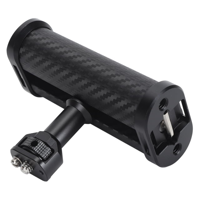 Camera Cage Handle Grip, Aluminum Alloy Carbon Fiber Cold Shoe Mount Camera Cage Side Handle for Vlogging