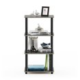 thumbnail image 4 of Pemberly Row Wood No Tool 4-Tier Storage Shelf in French Oak Gray/Black, 4 of 5
