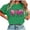 #379-Green, variant on Craaazy Women's Bow Prints Fashion Round Neck Short Sleeved T-shirts Gifts