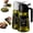 Black&Grey, variant on CXINYI 16 oz Glass Olive Oil Dispenser for Kitchen, 2 in 1 Oil Sprayer Bottle for Cooking, Salad, BBQ and Frying, Black lid and Green lid