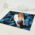 thumbnail image 2 of Black Blue Butterfly Pattern Blanket,Comfortable Soft Flannel Throw Blanket,All Season,Warm Lightweight Blankets for Sofa Bed Couch Living Room Chair,30"x40", 2 of 4