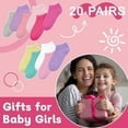 thumbnail image 6 of GENTABY 20 Pairs Toddler Girls Ankle Socks, Low Cut Short Soft Socks for Girls Kids Children Aged 1-13, 6 of 7