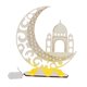 thumbnail image 1 of Lámpara de mesa de madera con forma de luna para decoración de Eid Mubarak, diseño hueco, elementos clásicos, adorno para el hogar y la oficina. Estilo D, 1 of 9