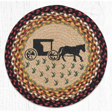 

Capitol Importing 57-319AB 15 x 15 in. PM-RP-319 Amish Buggy Printed Round Placemat