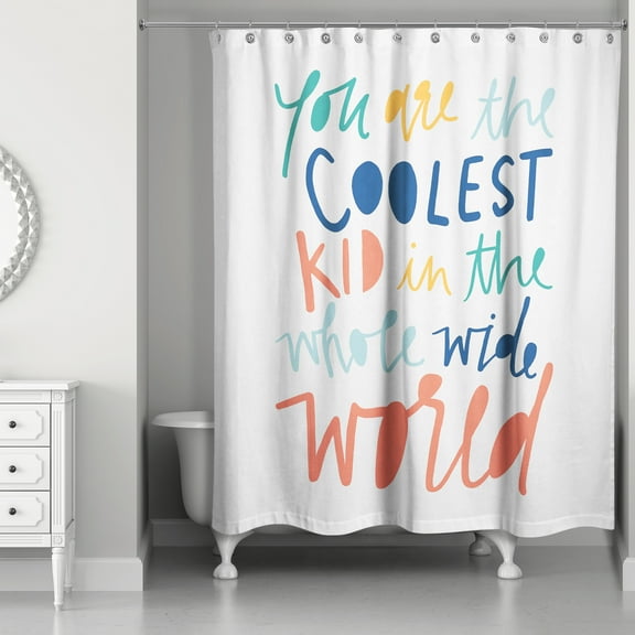 Creative Products Coolest Kid Rainbow Text 71x74 Shower Curtain