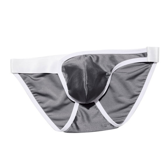 Entyinea Men's Briefs Mid-Rise Cotton Moisture-Wicking Underwear Briefs,Gray L