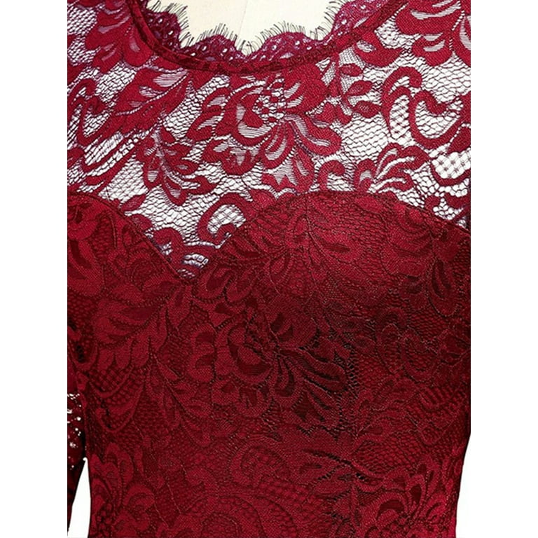 Glonme Women Bridesmaid Dresses Floral Print Prom Gown Lace