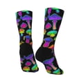 thumbnail image 3 of Goofa Bright Mushrooms Printed Men's Crew Socks, Soft Durable Breathable Moisture-Wicking with Odor Control Cotton socks, 3 of 9