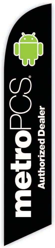 FLAG ONLY Black MetroPCS Authorized Dealer Feather Banner Swooper Flag 