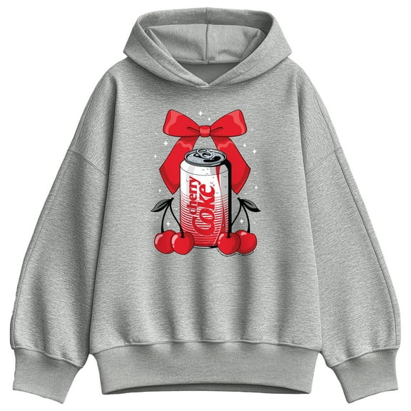 Coca-Cola - Coquette Cherry Coke - Ladies Oversized Fleece Hoodie Sweatshirt