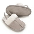 thumbnail image 5 of Quealent Baby House Slippers Toddlers Infants Fuzzy Slippers 0-18 Months Boys Girls Cozy Fleece Shoes with Heel Strap Gray for Size 4.5, 5 of 8