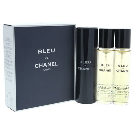 Bleu De Chanel by Chanel for Men - 3 x 0.7 oz EDT (Refills Travel (Chanel Bleu Best Price)