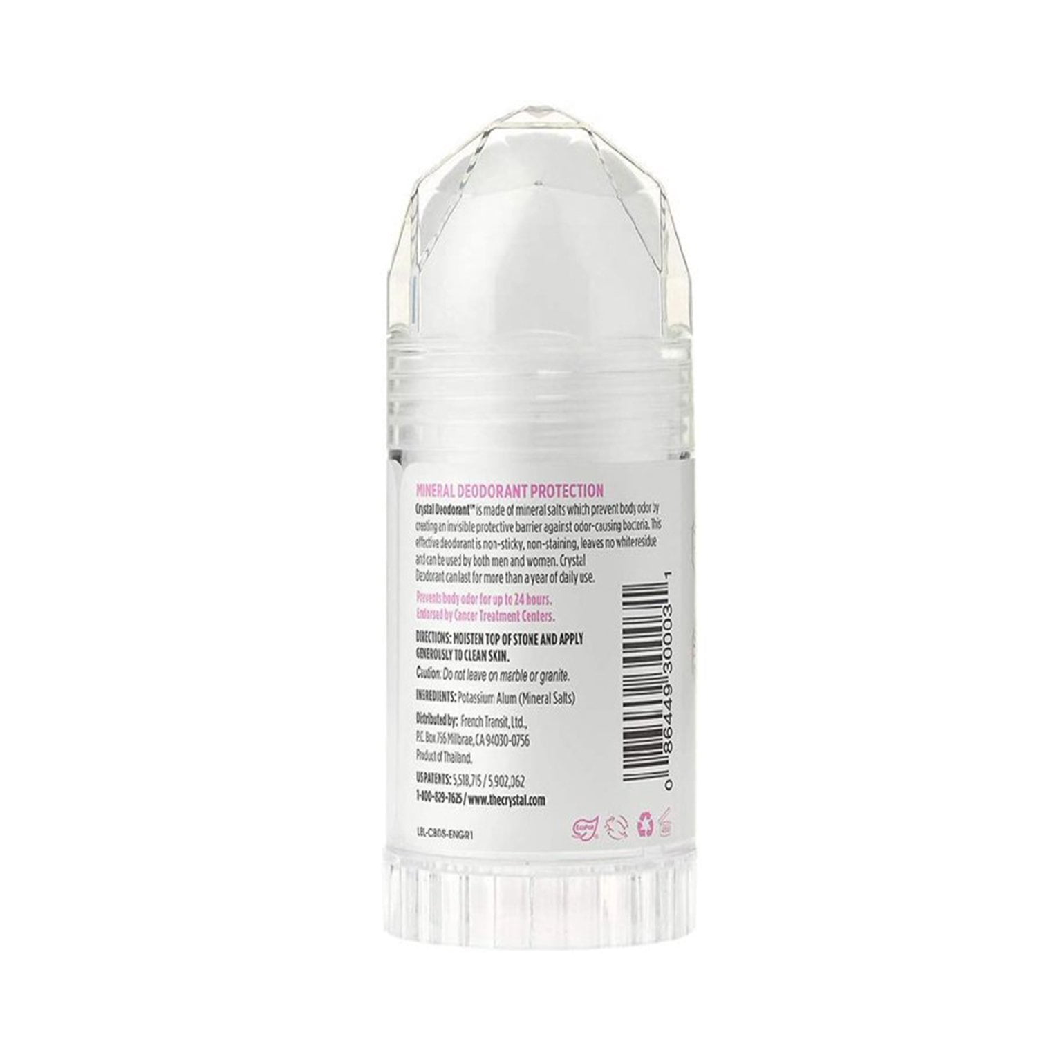 Crystal Body Deodorant Travel Stick – Unparfümiert, 1,5 Oz (Reisegröße)