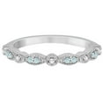 thumbnail image 4 of Marquise and Dot Aquamarine Diamond Wedding Band 14k White Gold 0.25ct, 4 of 4