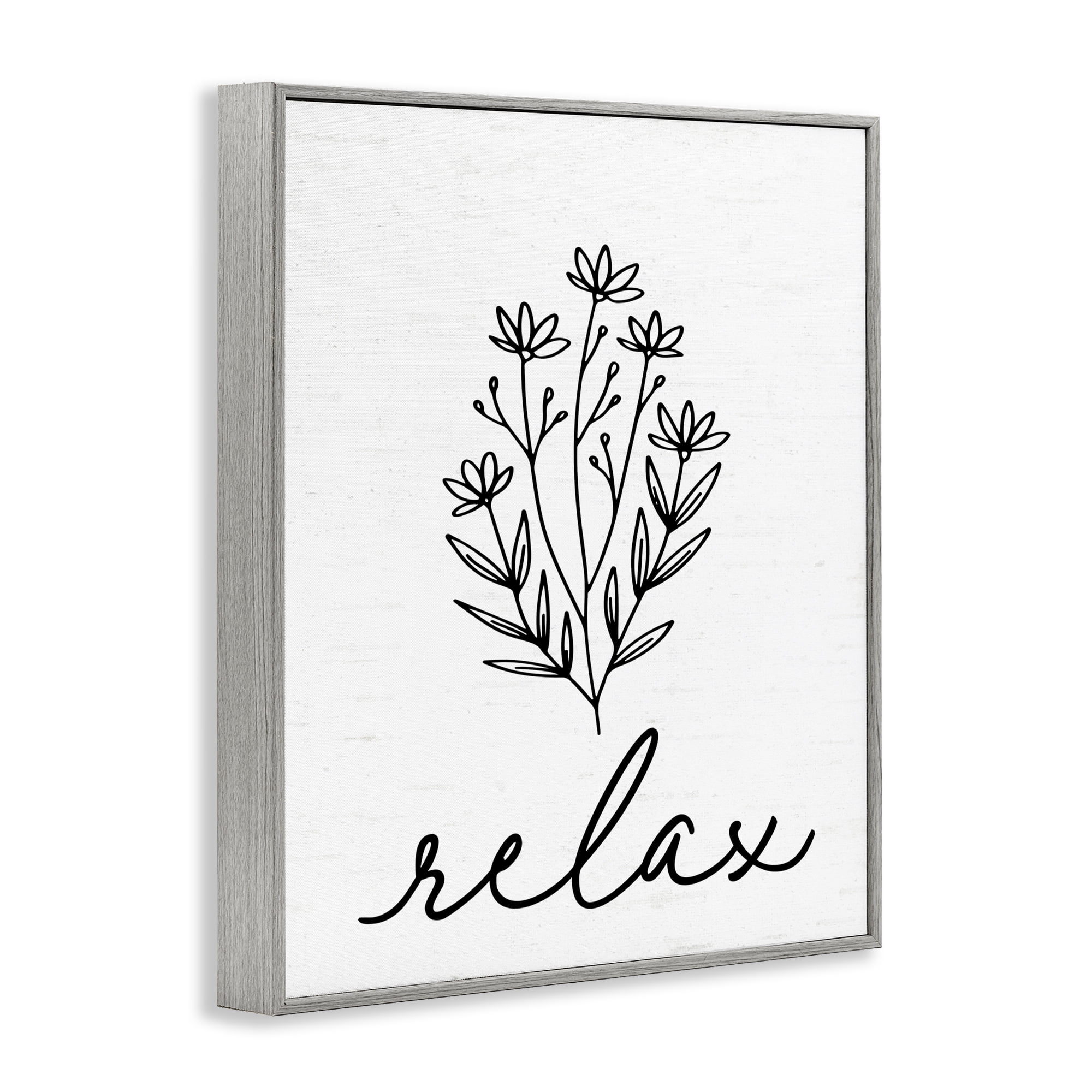 Bathroom Herb Relax Gray Framed Giclee Art, design by Lettered and Lined