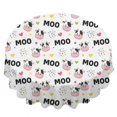 thumbnail image 2 of Cow and Heart White Pattern Round Tablecloth 70"x70", Wrinkle Resistant Wipeable Table Cover for Kitchen Dining Room Picnic Patio and Party, 2 of 6