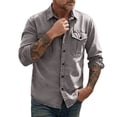 thumbnail image 2 of Aimik Men's Basic Button Down Shirt with Double Chest Pockets Long Sleeve Turndown Collar Urban Fashion Shirt for Daily Outfit, 2 of 5