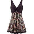 thumbnail image 3 of Wantdo Women's Plus Size Swimdress One Piece Swimwear Floral Printed Swimsuit Shale Begonia Flower 26/28 Plus, 3 of 9