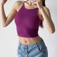 thumbnail image 5 of Jewelreauty Spaghetti Strap Tank Top Women Cotton Sleeveless Slim Fit Crop Tops Summer Casual Ribbed Shirts (S, Purple), 5 of 6