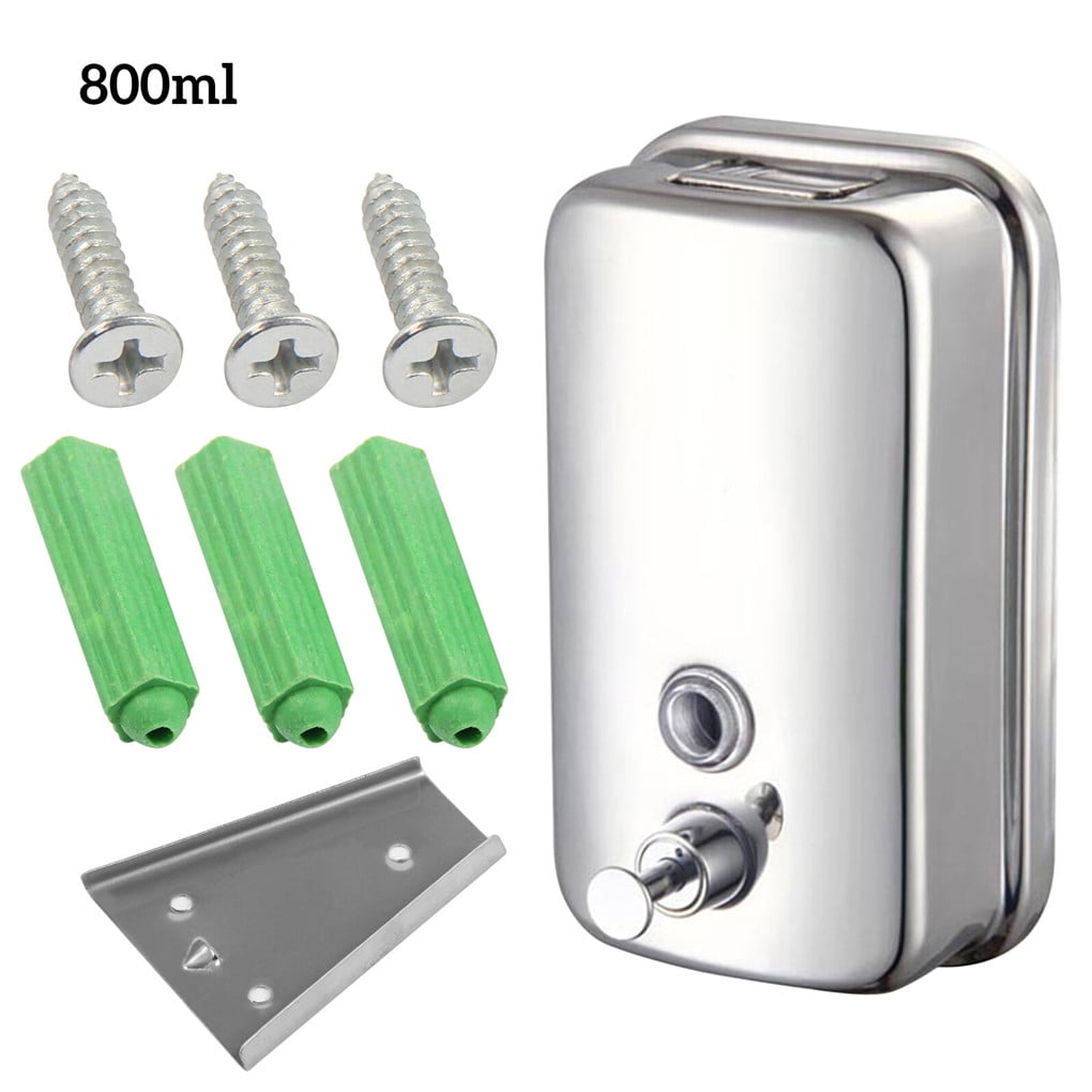 Wall Mounted Soap Dispenser Stainless Steel Leak-proof Toilet Bathroom Shampoo Lotion Pump Container 800ml