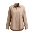 thumbnail image 5 of Button Down Shirts for Women Cotton Oxford Shirts Long Sleeve Dress Shirts Work Casual Solid Tunic Tops Collared Blouse Linen Tops, 5 of 6