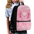 thumbnail image 3 of Yuyamidu Cute Axolotl Bookbags for Girls Pink Backpack Kids Bookbag Middle School Backpacks 17 Inch High School Book Bag with 2 Sides Pockets, 3 of 6